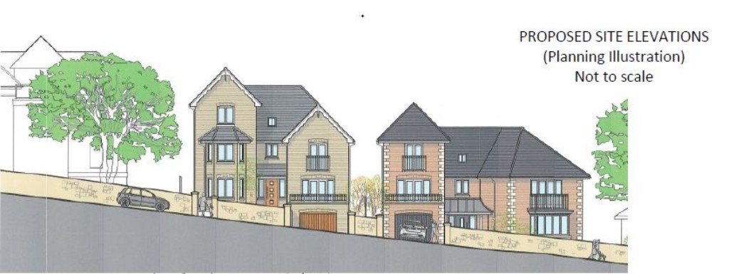 Lot: 57 - FREEHOLD DEVELOPMENT SITE WITH PLANNING FOR TWO DETACHED HOMES - Proposed elevation